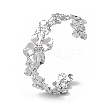304 Stainless Steel Cuff Bangles for Women BJEW-Z078-10P-1