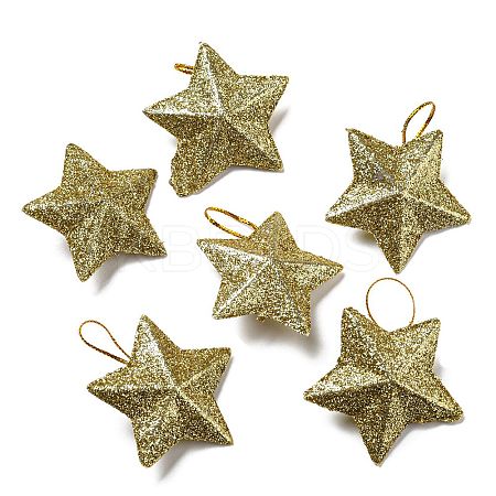 Plastic Glitter Star Pendant Decorations LS-KY-D019-01B-1