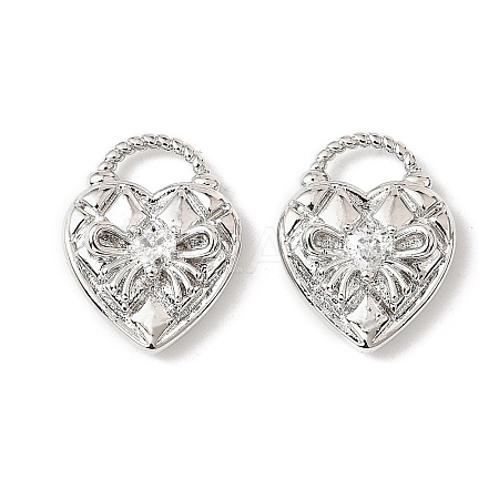 Brass Micro Pave Cubic Zirconia Pendants KK-K351-63P-1