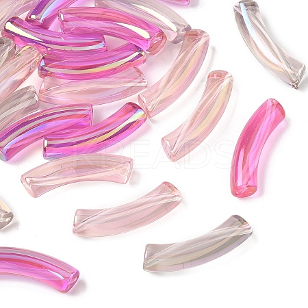 30Pcs 3 Colors UV Plating Transparent Rainbow Iridescent Acrylic Beads OACR-YW0002-51-1