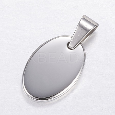 Tarnish Resistant 304 Stainless Steel Mirror Polished Finish Stamping Blank Tag Charms STAS-P055-06P-1
