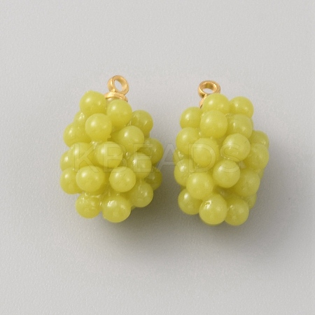 Opaque Resin Imitation Fruit Pendants CRES-WH0006-14G-1