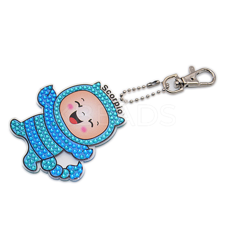 DIY Constellations Pattern Cartoon Keychain Diamond Painting Kits ZODI-PW0001-107H-1
