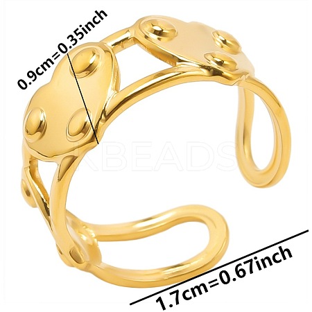 Minimalist Heart 304 Stainless Steel Cuff Rings HW4093-2-1