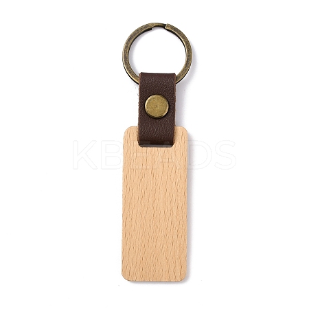 Wooden Pendant Keychain KEYC-WH0036-29B-01-1