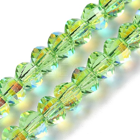Transparent Electroplate Glass Beads Strands X-GLAA-Q099-C01-10-1-1