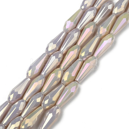 Electroplated Opaque Glass Beads Strands X-EGLA-L015-FR-B16-01-1