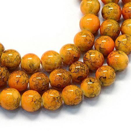 Baking Paint Glass Round Bead Strands DGLA-Q019-8mm-44-1