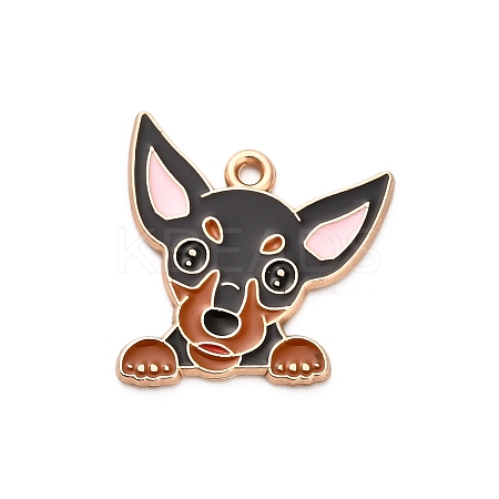 Animal Puppy Alloy Enamel Pendants X-FIND-V001-03G-07-1