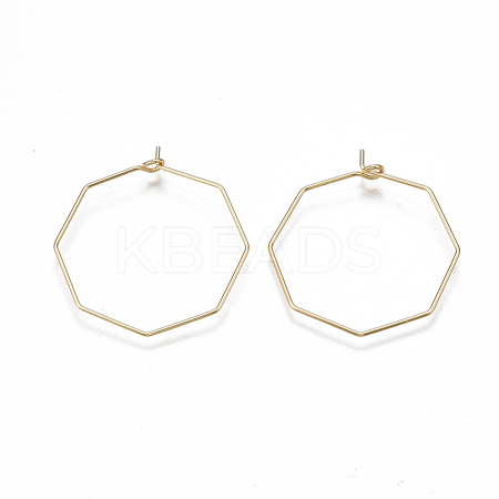 Brass Hoop Earring Findings KK-T038-428A-G-1