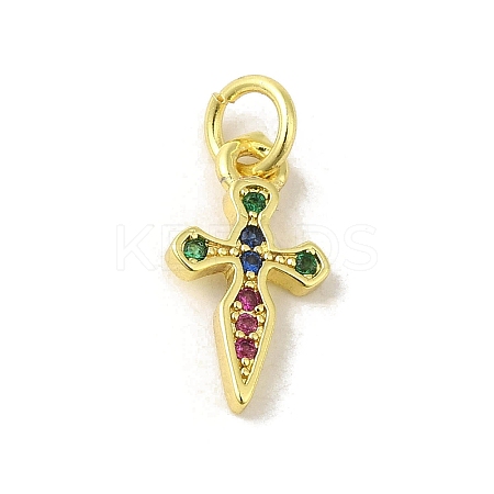 Brass Micro Pave Cubic Zirconia Charms KK-M283-20A-02-1