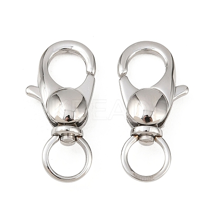 Tarnish Resistant 304 Stainless Steel Swivel Lobster Claw Clasps STAS-R065-10-1