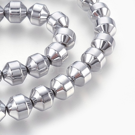 Electroplated Non-magnetic Synthetic Hematite Bead Strand G-E498-12B-04-1