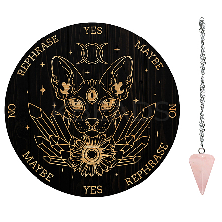 AHADEMAKER 1Pc Cone/Spike/Pendulum Natural Rose Quartz Stone Pendants DIY-GA0004-32F-1