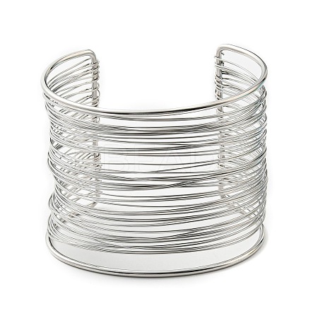 Non-Tarnish 304 Stainless Steel Multi Line Cuff Bangles LS-BJEW-E079-01P-1