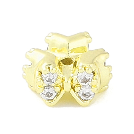 Brass Pave Clear Cubic Zirconia Beads KK-F875-13G-1