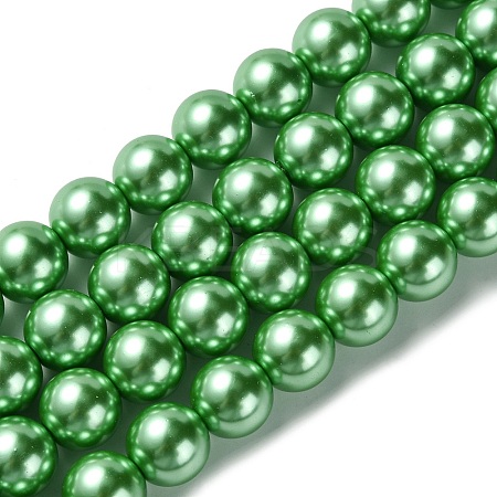Eco-Friendly Glass Pearl Beads Strands HY-A008-14mm-RB008-1