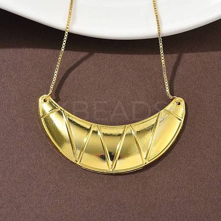 Brass Big Horn Pendant Box Chain Necklaces NJEW-L068-01G-1
