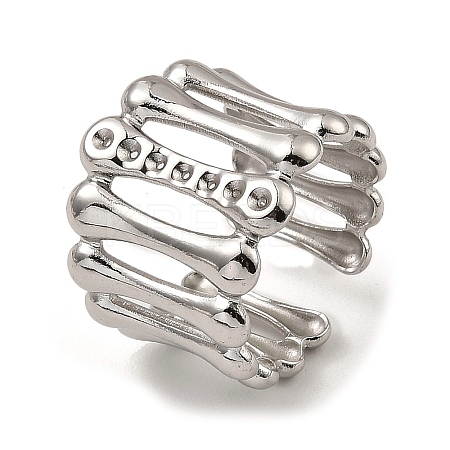 Non-Tarnish 304 Stainless Steel Open Cuff Rings RJEW-Z018-06P-1