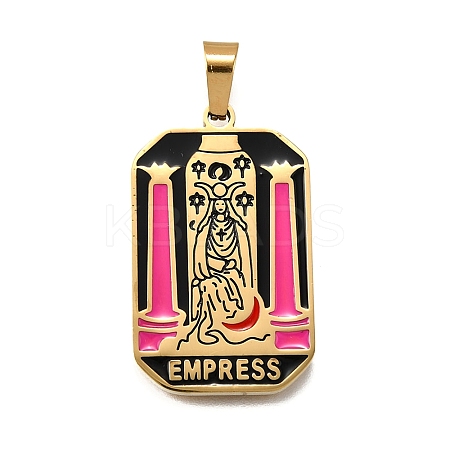 Tarot 304 Stainless Steel Enamel Pendants STAS-M119-09J-G-1
