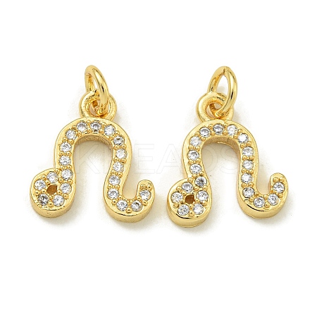 Rack Plating Brass Micro Pave Cubic Zirconia Pendants KK-K386-02D-G-1