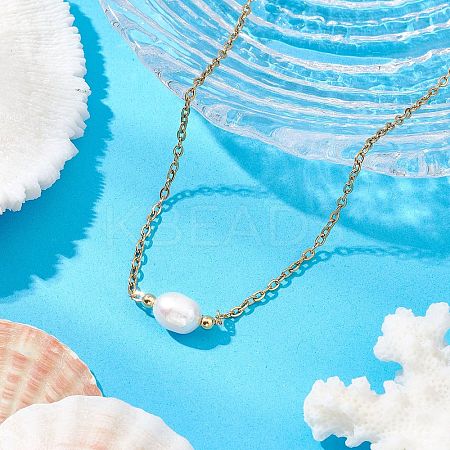 Natural Cultured Freshwater Pearl Pendant Necklaces NJEW-JN05134-03-1
