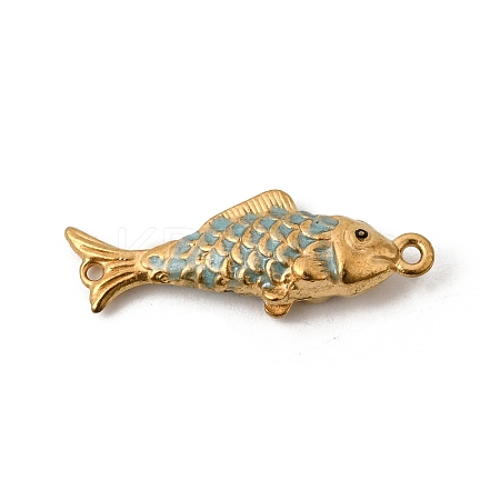 304 Stainless Steel Enamel Fish Connector Charms STAS-B128-54G-06-1