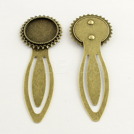 20mm Tray Bookmark Cabochon Settings PALLOY-S033-01AB-NR-1
