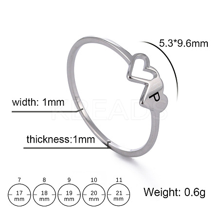 304 Stainless Steel Finger Rings for Women Men FS-WGB974C-47-1