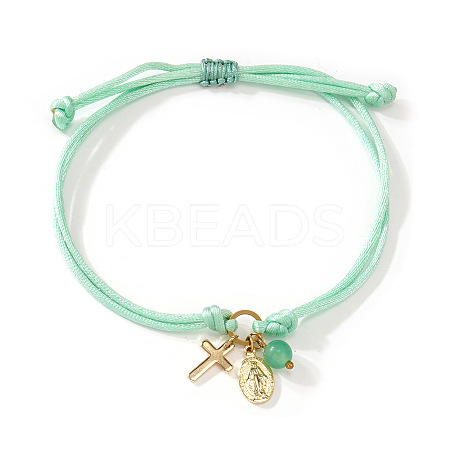 Handmade Adjustable Brass Cord Charm Bracelets OH6881-7-1