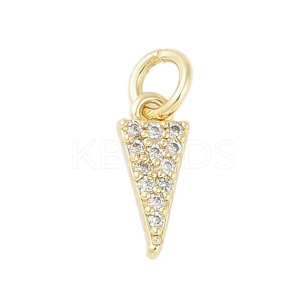 Rack Plating Brass Micro Pave Clear Cubic Zirconia Charms KK-Z060-15G-1