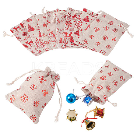 20Pcs 4 Styles Christmas Theme Cotton Fabric Cloth Bags ABAG-TA0002-04B-1