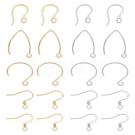 20Pcs 10 Styles 304 Stainless Steel Earring Hooks STAS-LP0001-55-1