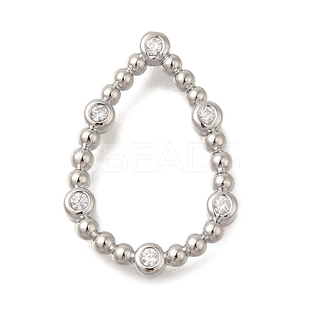 Rack Plating Brass Clear Cubic Zirconia Linking Rings KK-I716-26P-03-1
