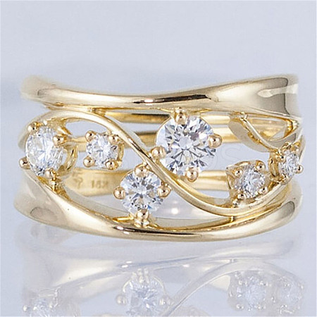 Alloy and Crystal Rhinestone Finger Rings FS-WG8CE30-03-1