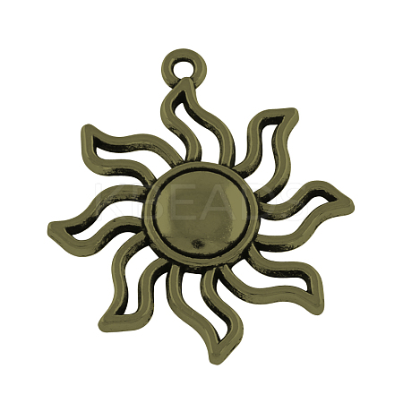 Tibetan Style Alloy Solar Eclipse Pendants TIBEP-R304-004AB-LF-1