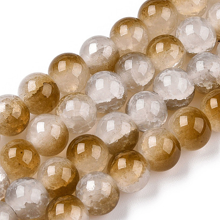 Crackle Baking Paint Imitation Jade Glass Beads Strands DGLA-T003-10mm-09-1