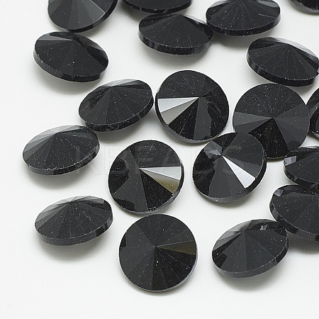 Pointed Back Glass Rhinestone Cabochons X-RGLA-T086-14mm-02-1