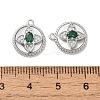 Brass Micro Pave Clear Cubic Zirconia Charms KK-Z073-24P-3