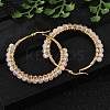 Beaded Hoop Earrings EJEW-JE03830-03-1