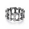 Steampunk Style 304 Stainless Steel Wide Band Rings RJEW-D073-01D-AS-1
