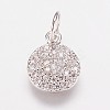 Brass Cubic Zirconia Pendants X-ZIRC-K070-21P-1