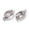 Brass Micro Pave Clear Cubic Zirconia Lobster Claw Clasps KK-C100-43G-P-2