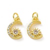 Brass Micro Pave Cubic Zirconia Charms KK-E068-VF051-2