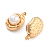 304 Stainless Steel Inlay ABS Pearl Pendants STAS-S131-02G-2