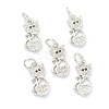 Brass Clear Cubic Zirconia Charms ZIRC-B010-04P-1