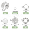 DIY Flat Round Charms Cuff Ring Making Kit DIY-DR0001-22P-2
