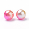 Rainbow Acrylic Imitation Pearl Beads OACR-R065-6mm-04-2