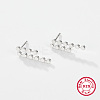 Anti-Tarnish Rhodium Plated 925 Sterling Silver Mini Dot Bar Stud Earrings UK6907-3-1