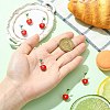 6Pcs 2 Colors Cherry Brass Enamel Pendants KK-CJ0003-18-4